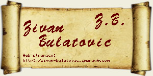 Živan Bulatović vizit kartica